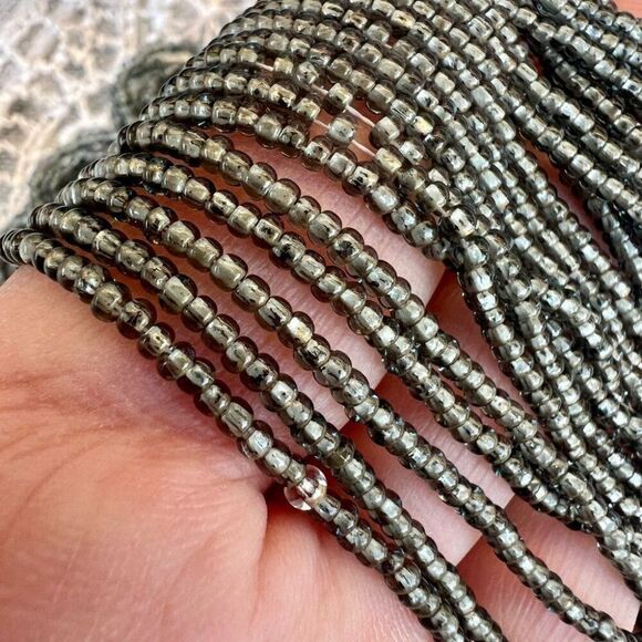 Vintage Grey Glass Seed Bead Multi-strand Necklace - Picture 6 of 7